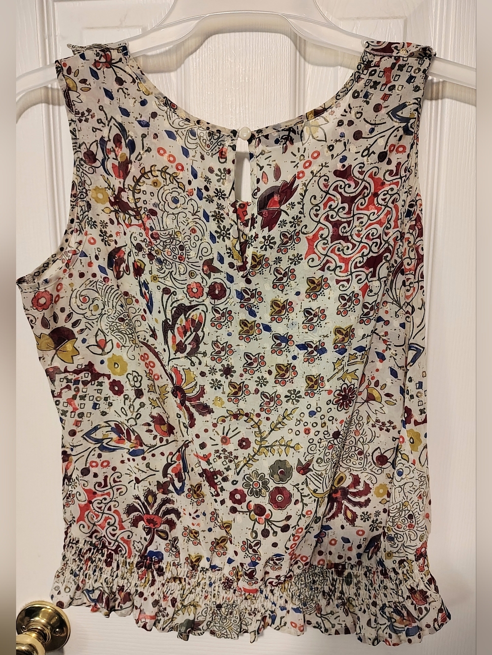Ana Sleeveless Floral Ruffle Tank Size PL - Picture 2 of 2